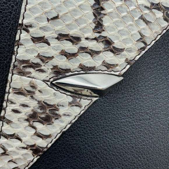 Fendi Clutch Bag Bugs Monster Python 8M0370 Black - Picture 12 of 14